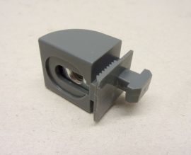 MiniTec 221260/0 gépépító elem, 45 mm-es aluprofilba illeszthető, M6 menettel, ABS műanyag, szürke, belső horganyzott anyával Hasznos 2-6 mm vastagságú panelek felszereléséhez, 4 db/csomag, bruttó 800 Ft/db.