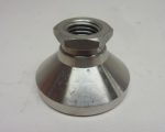   KIPP K0395.316 rozsdamentes géptalp, gömbcsuklós felsőrésszel, csuklós talp, 50mm átmérő, Magasság: 34 mm, M16 menettel, 