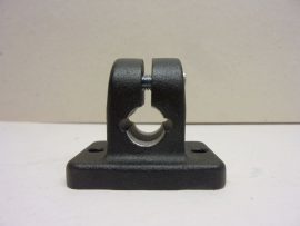 Elesa + Ganter GN 145-B12-2-SW, Alumínium tengelyszorító idom, tartóbilincs, 12mm lineáris tengelyhez, tengelytartó kengyel, 