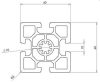 60x60x625 mm Bosch Rexroth Alumínium profil, gépépítő és installációs profil, I10 Aluprofil, Heavy széria, 10 mm-es núttal, 3842990350, ALPB10 6060, S1106060S, P60N10S, strut profile, 