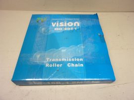 Vision 16B-1 5m, egysoros acél görgőslánc, zárószem nélkül, 16B típus 1'' x 17,02 mm, 5m/tekercs, bruttó 6000.- Ft/méter, akciós ár, amíg a készlet tart. 