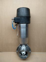 Bardiani ZVF DN75, 3"-os Pneumatikus működtetésű pillangószelep, rozsdamentes acél, 316L 1.4404, 24VDC, Butterfly valve