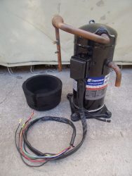 Copeland ZR81KCE-TFD-522, 8807874, 3 Fázisú hermetikus scroll (spirál) kompresszor, klímakompresszor, 18,8 m3/h, 380-420V 50Hz, 13A, 2900 rpm, R134A, R513A, R407C, R22, 