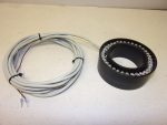   Digitális kamerákhoz gyűrű alakú UV LED világítás, körvilágító, 24VDC 200mA, 5W, 365 nm, 80mm átmérő, 30mm magasság, 2,8m kábel, 35 db LED, (3-063-000)