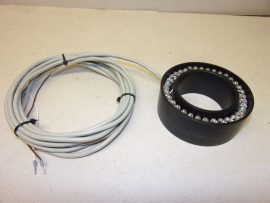 Digitális kamerákhoz gyűrű alakú UV LED világítás, körvilágító, 24VDC 200mA, 5W, 365 nm, 80mm átmérő, 30mm magasság, 2,8m kábel, 35 db LED, (3-063-000) Digitális kamerákhoz gyűrű alakú UV LED világítás, körvilágító, 24VDC 200mA, 5W, 365 nm, 80mm átmérő, 30mm magasság, 2,8m kábel, 35 db LED, (3-063-000)
