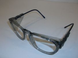 AOS Equinoxe védőszemüveg keret, 53x18/142, füst szín kék szárral, lencse nélkül