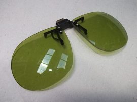 Védőszemüveg lencse, zöld polikarbonát lencsepár, France, szemüvegre csíptethető