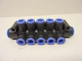 SMC KM11-08-12-10 levegőelosztó, 2x12 mm + 10x8 mm push-in gyorscsatlakozókkal, SMC KM11-08-12-10 levegőelosztó, 2x12 mm + 10x8 mm push-in gyorscsatlakozókkal,