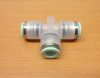 SMC KPT10-00 pneumatikus push in gyorscsatlakozós T-idom, 3x10mm csőhöz, PP / EN 1.4301, rozsdamentes, tisztaszoba, Stainless steel 304 