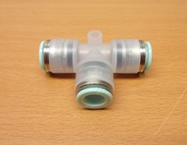 SMC KPT10-00 pneumatikus push in gyorscsatlakozós T-idom, 3x10mm csőhöz, PP / EN 1.4301, rozsdamentes, tisztaszoba, Stainless steel 304 SMC KPT10-00 pneumatikus push in gyorscsatlakozós T-idom, 3x10mm csőhöz, PP / EN 1.4301, rozsdamentes, tisztaszoba, Stainless steel 304