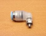   SMC KPGL06-M5 pneumatikus 90°-os Push-in gyorscsatlakozó, M5 menettel, 6mm csőhöz, PP-SUS304, rozsdamentes, tisztaszoba, Stainless steel 304 