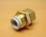  SMC KQ2E12-03 pneumatikus falonátvezető csatlakozó, 12mm csőhöz, R3/8" kúpos belső menettel, sárgaréz