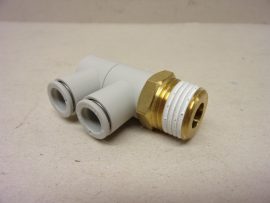SMC KQ2VD10-04AS pneumatikus 90°-os, szegmensenként elfordítható push-in gyorscsatlakozó, 10mm csőhöz, R1/2" kúpos külső menet, SMC KQ2VD10-04AS pneumatikus 90°-os, szegmensenként elfordítható push-in gyorscsatlakozó, 10mm csőhöz, R1/2" kúpos külső menet,