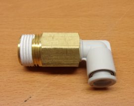 SMC KQ2W08-03AS pneumatikus 90°-os push-in gyorscsatlakozó, 8mm csőhöz, R3/8" kúpos külső menet, SMC KQ2W08-03AS pneumatikus 90°-os push-in gyorscsatlakozó, 8mm csőhöz, R3/8" kúpos külső menet,