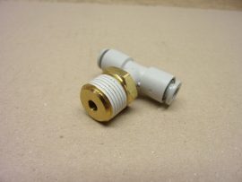 SMC KQ2T06-03S pneumatikus push-in gyorscsatlakozós T-elosztó, R3/8" külső kúpos menettel, 6mm csövekhez, 