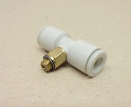 SMC KQ2T06-M6A pneumatikus push-in gyorscsatlakozós T-elosztó, M5 menettel, 6mm csövekhez, 