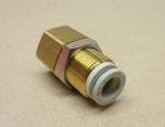   SMC KQ2E08-03 pneumatikus falonátvezető push-in fém csatlakozó, 8mm csőhöz, R3/8" kúpos belső menettel, sárgaréz, 