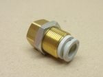   SMC KQ2E08-01 pneumatikus falonátvezető push-in fém gyorscsatlakozó, 8mm csőhöz, R1/8" kúpos belső menettel, sárgaréz, 