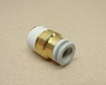   SMC KQ2S08-03S pneumatikus egyenes fém push-in gyorscsatlakozó, 8mm csőhöz, R3/8" külső kúpos menettel, 