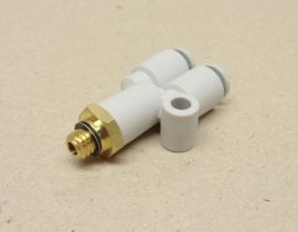 SMC KQ2U04-M6 pneumatikus push-in gyorscsatlakozós Y-elosztó, M6 menet, 4mm csövekhez, SMC KQ2U04-M6 pneumatikus push-in gyorscsatlakozós Y-elosztó, M6 menet, 4mm csövekhez,
