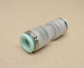 SMC KPH08-00 egyenes pneumatikus gyorscsatlakozó, toldó idom, 2x8mm-es push-in gyorscsatlakozókkal, tisztaszoba, Stainless steel 304 