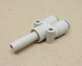 SMC KQ2U06-99A, pneumatikus push-in gyorscsatlakozós Y-elosztó, 2x6/6 mm csatlakozókkal, 