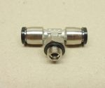   Mecman (Rexroth) LTT0618, 821606180, elforgatható T-elosztó, G1/8" menet + 2x6mm push-in gyorscsatlakozó, (RP215-6-1/8, 921M-6-1/8, S6430 6-1/8, 6432 6-1/8, KQB2T07-N01S)