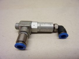 Festo 12938, HGL 1/8 + 162965, GRLA-1/8-QS-6-RS-B fojtó-visszacsapó szelep, áramlásszabályozó modul Festo 12938, HGL 1/8 + 162965, GRLA-1/8-QS-6-RS-B fojtó-visszacsapó szelep, áramlásszabályozó modul