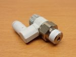   SMC AS2301F-01-04SA, Fojtó-visszacsapó, áramlásszabályozó szelep, 4mm forgatható push in gyorscsatlakozóval, R1/8" külső kúpos menettel