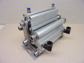 Airtac ACQ80X100S + ACQ32X100S kettős munkahenger, dugattyú Ø 80+32mm, lökethossz 100mm, 2x10mm90° és 2x4mm csatlakozókkal, xyz