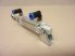 Rexroth R480052298 pneumatikus munkahenger, OCT sorozat, dugattyú Ø 10mm, lökethossz 25mm, QSML-M5-4, 153333, 4mm 90º-os push-in csatlakozókkal, gömbcsuklóval, és csuklós talppal 
