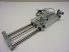 Rexroth GPC-DA-010-0075-BV-BB, R402000327, Vezetett pneumatikus munkahenger, precíziós lineáris egység, dugattyú Ø 10mm, lökethossz 75mm, 2db. SMC D-F9P szenzorral, és 4mm-es push-in gyorscsatlakozós áramlásszabályozókkal 