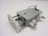 Rexroth MSC-8-20-SE 0821406301 kettős működésű, vezetett lineáris henger, pneumatikus szánegység, 2x szenzorral, és 4 mm push-in gyorscsatlakozós áramlásszabályozókkal, 20mm löket, 