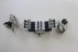 Hafner Pneumatikus szeleptömb, 3 db 24 VDC mágnesszeleppel, alumínium alaplappal, és push-in gyorscsatlakozókkal, 3x MD 531 403 (5/3), 6x MA 16 + LED visszajelzéses csatlakozók, 1x RD 503 403