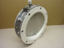 Mix s.r.l. N-SVAH250C2B81 pillangószelep, 250mm, DN 250, Alumínium ház, bordás hajtótengely DIN 5482, AISI304 rozsdamentes acél zárótárcsa, fehér élelmiszeripari NBR magas tömítéssel, -20°C / +100°C