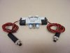 FESTO VUVG-L10-P53E-T-M5-1P3, 566460, 5/3 bistabil pneumatikus mágnesszelep, 3 db. 4mm-es push-in gyorscsatlakozókkal és 566654 kábelekkel+csatlakozókkal, 220l/min, 2x VAVE-L1-1H2-LR, 735441 24VDC tekerccsel, xyz