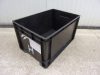 Haier Euro tárolóláda, zárt műanyag rekesz, 40x60x31cm, 65 literes Eurobox, fekete, sima aljzat kívül-belül, zárt markolatokkal, kisebb sérülésekkel, bruttó 2500.- Ft/db., 3 darab/csomag, 