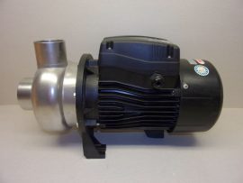 LEO ABK 400 Egylépcsős rozsdamentes centrifugál szivattyú nyitott járókerékkel, 3x 380V 3kW 2900rpm, 100-1100 liter/perc, H=7,5-17m, csatlakozás 2-1/2" (6/4") x 2", Optimális munkapont: 12,5 méteren 700 liter/perc