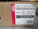   Senco N12BABBHL, HighLoad Nagy tárkapacitású N tűzőkapocs, tűzőgép kapocs, 11,1 (10,6)x22x1,4 mm, 1,4 mm vastag galvanizált acél, 19.000 db/doboz, Galvanized Staple, (N12BABB)