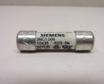   Siemens SITOR 3NC1006, Biztosíték 10x38 mm, 6A, 600 VAC, 700 VDC, aR, 100 kA, félvezetővédő hengeres kerámia olvadó biztosító.