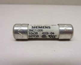 Siemens SITOR 3NC1006, Biztosíték 10x38 mm, 6A, 600 VAC, 700 VDC, aR, 100 kA, félvezetővédő hengeres kerámia olvadó biztosító.