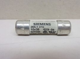 Siemens Sitor 3NC1010, 10x38 mm, 10A aR 600 VAC, 700 VDC, 100 kA, hengeres olvadó biztosító, félvezetővédő biztosíték (10,3x38 mm)
