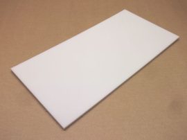 Műanyag lap, kétrétegű, fehér, 150/200C°, 356x176x6,2 mm