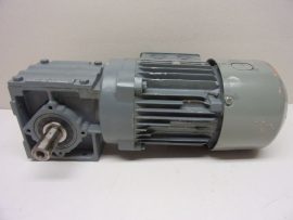 SEW-Eurodrive / Spiroplan W30/T DT63D4, 3 fázisú csigakerekes, fékes hajtóműves villanymotor, 3x400V 0,18kW 180rpm, 20mm tengely, adattábla nélkül