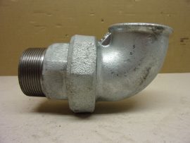 Horganyzott külső-belső menetes sarok hollandi, 2" / 2" KB menetes 90°-os hollander, KM/BM öntöttvas Idom, 