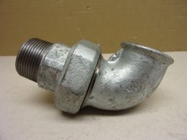Horganyzott külső-belső menetes sarok hollandi, 1-1/4" - 1-1/4", 5/4"-5/4" KB menetes 90°-os hollander, KM/BM öntöttvas Idom, 