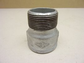 Horganyzott karmantyú, 1 1/2"= 6/4"KB, külső-belső menetes öntöttvas toldó idom, KM-BM, KB 