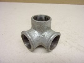 Horganyzott öntöttvas elosztó, BB sarok idom, 3x 3/4", BM, belső menetes, 