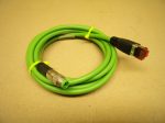   Beckhoff ZK1090-3191-0020, zöld EtherCAT / Ethernet hálózati kábel, PUR, AWG22, 2m, M8 4pin apa (A-kódolás), 8pin UTP RJ45 egyenes, apa, Cat.5 