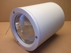 Kompakt fénycsöves lámpatest, Hoffmeister, 0.79805.42-921, TC-D10/13W G24d-1, Downlights 150, IP65, beépített előtéttel, Por- és vízsugár-védett, biztonsági üveggel.